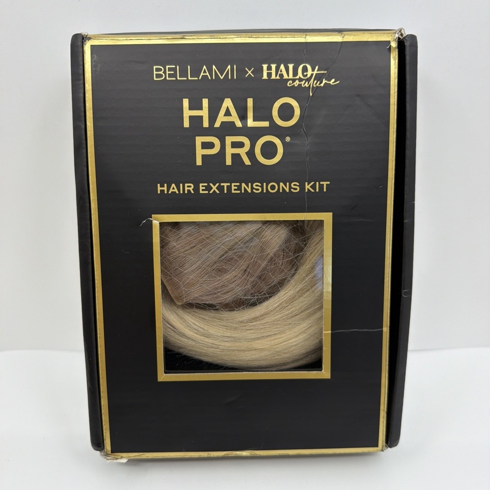 Bellami Halo Pro Hair Extension 18" Pearl Blonde Rooted Highlight With Comb NEW